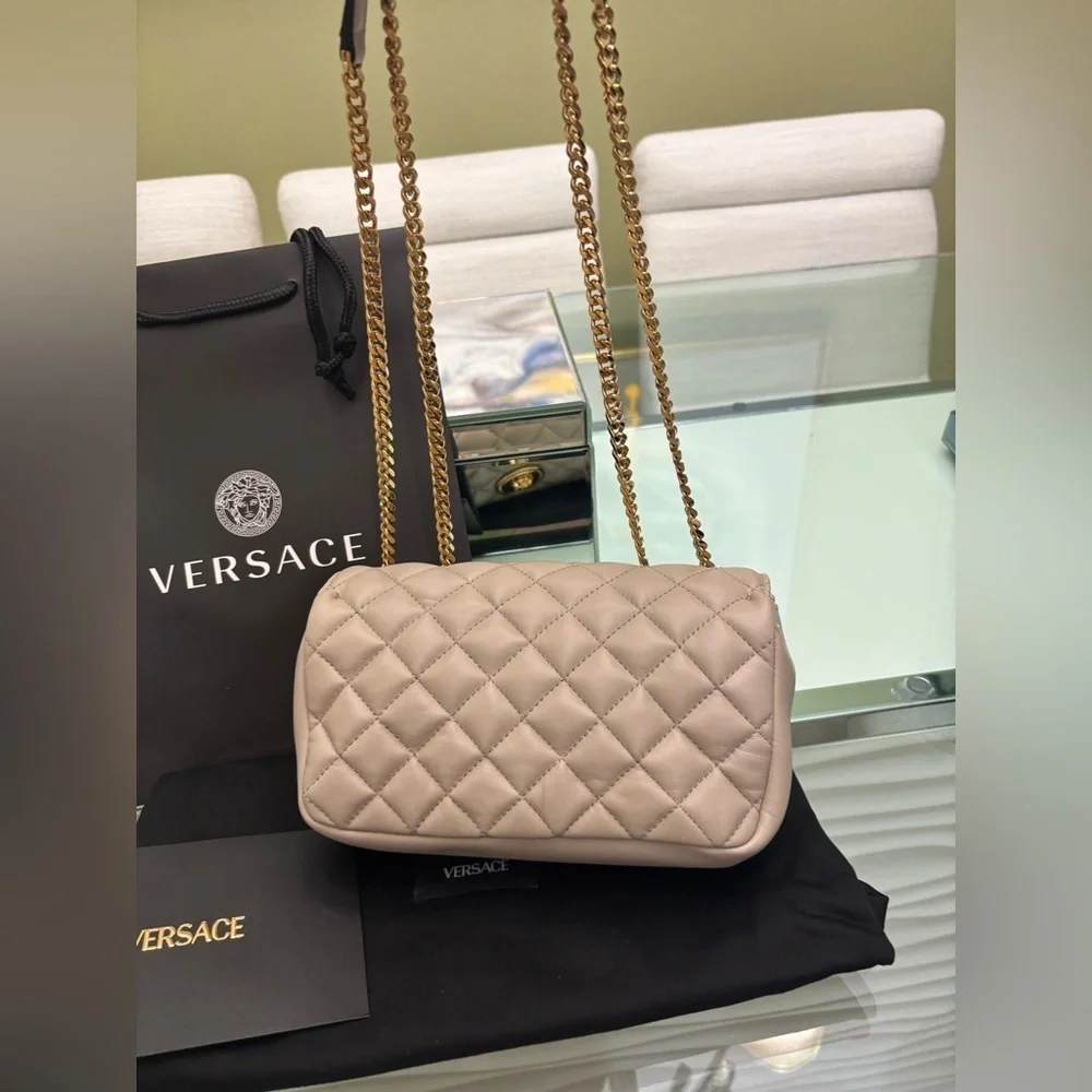 Authentic Versace Beige Quilted Women's Bag-Retails for $2195